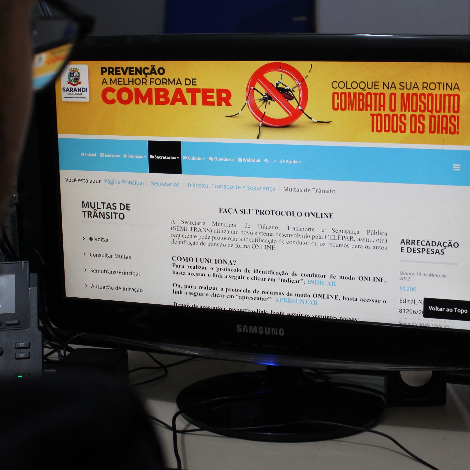 Conheça os serviços que podem ser acessados de forma online do setor de multas da Prefeitura de Sarandi